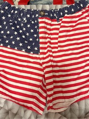 Patriotic American Flag Print Shorts - Red, White & Blue